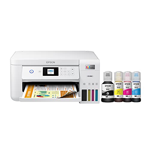 Epson EcoTank ET-2850 Wireless Color All-in-One Cartridge-Free Supertank Printer with Scan, Copy and Auto 2-Sided Printing – The Perfect Family Printer - White (Renewed)